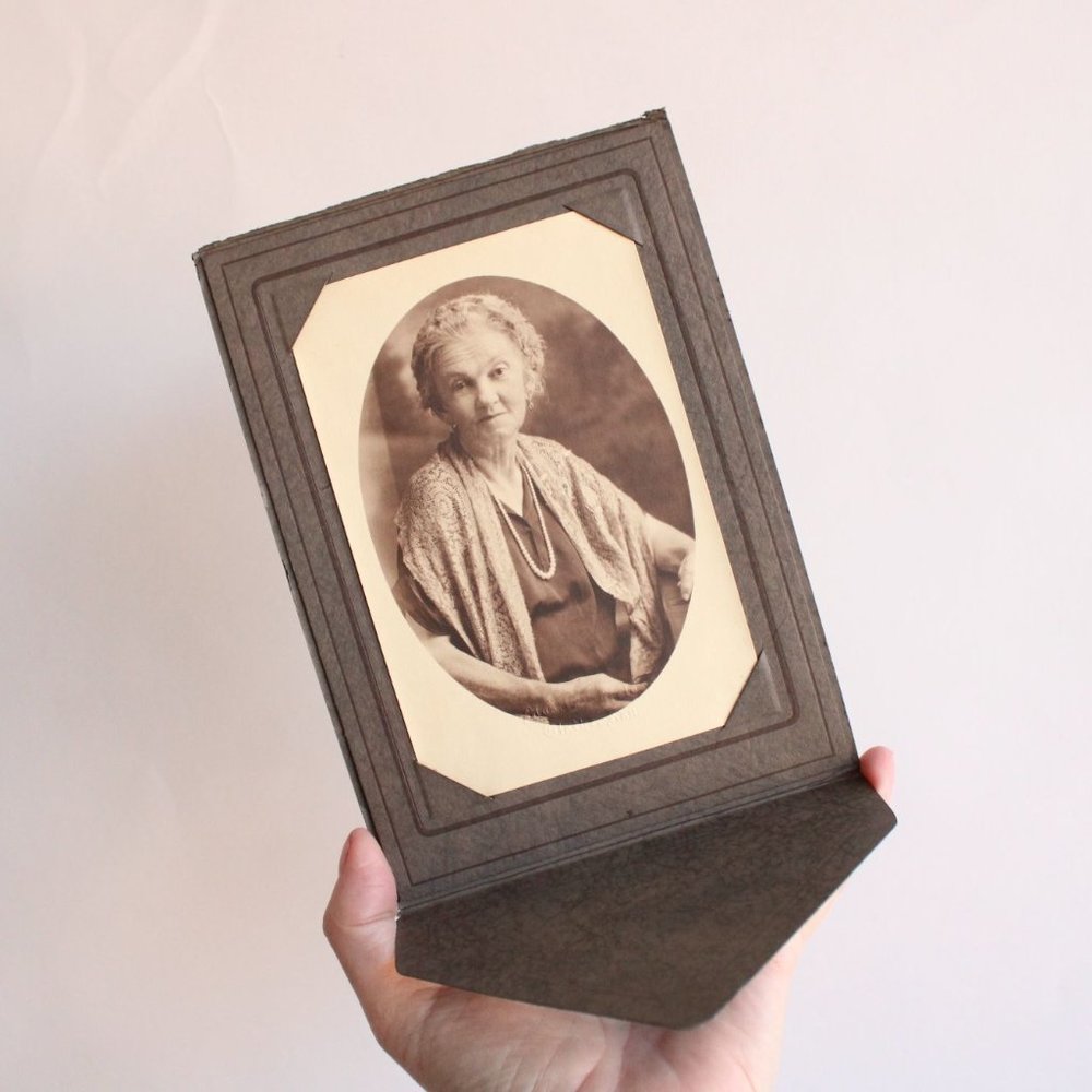 Vintage 1920s Photograph / Black And White Sepia Portrait Photo of A Lady, Woman